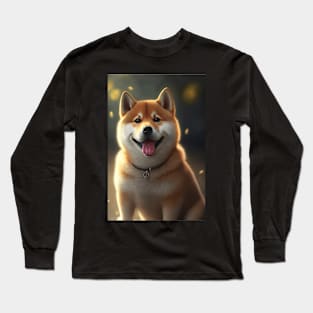 Happy Shiba Inu Dog Long Sleeve T-Shirt